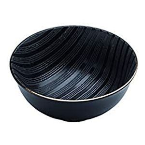 Zafferano Black Stone - porseleinen schaaltjes, diameter 120 mm, kleur zwart/gouden rand, vaatwasmachinebestendig - set 6-delig