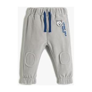 Koton Babyboys Fleece Jogger Trekkoord Applique Detail Tiger bedrukte sweatpants, grijs (026), 6-9 Monate
