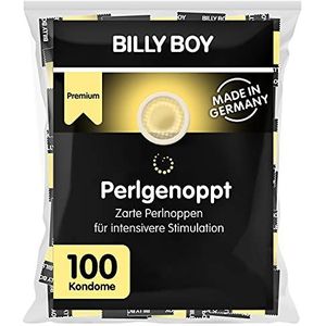 Billy Boy parelgenopt, condooms met delicate parelknoppen, premium grootverpakking, transparant, verpakking van 100 stuks