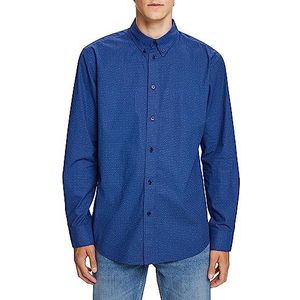 ESPRIT Button-down-overhemd met patroon, 100% katoen, bright blue, L