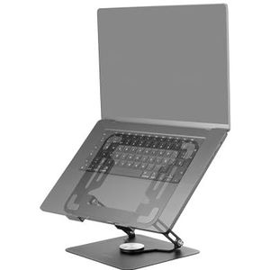 Mars Gaming MA-RSN, Laptop en Tablet Stand tot 17', Verstelbare Hoogte + Kanteling + 360º Rotatie, Stalen Frame, Antislip Pads, Draagbaar Opvouwbaar Design, Zwart