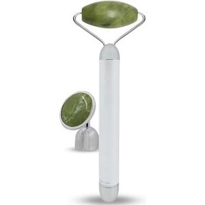 Sun & Sia Massageapparaat voor het gezicht, roller, steen aventurijn, 100% natuurlijke aventurijn, geïntegreerd vibratiesysteem voor meer efficiëntie, anti-aging, bevordert de doorbloeding