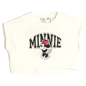 Koton Girls's Minnie Mouse Crop Licenced Short Sleeve Crew Neck Cotton T-shirt, ecru (010), 5-6 Jaar