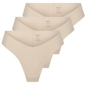 Only Dames Onltracy V Cut Cheeky Letter 3-Pack Acc, Peach Taffy, s (3-pack), perzik taffy, S