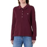 GANT - Shirt - Wijnrood - Lange Mouw - Slanke Pasvorm