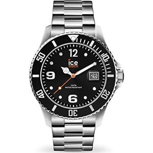 Ice-Watch - ICE steel Black Silver - unisekshorloge met metalen armband - 016031 (Maat M) - Zilver