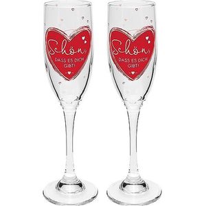 GRUSS & CO Champagneglazen set motief mooi | champagneglazen, 20 cl, geschenkdoos, geschenk bruiloft, Valentijnsdag | 48572