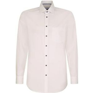 Seidensticker Zakelijk overhemd voor heren, regular fit, strijkvrij, kent-kraag, lange mouwen, 100% katoen, wit, 48