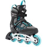 K2 Skate Alexis 80 ALU dames inline skates — grijs - cyaan — 30G0417, EU: 38 (UK: 5 / US: 7,5)