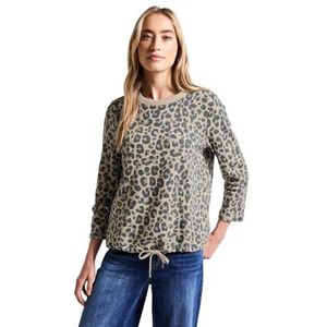Street One Sweatshirt voor dames met Leo-patroon, Coastal Beige, 34