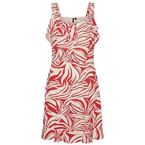 VERO MODA VMDOTTY Becca SL Korte jurk WVN GA Jurk, Bittersweet/AOP: Dotty, S, Bittersweet/Aop: dotty, S