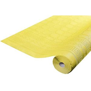 Pro tafelkleed - Ref. R482520I - wegwerptafelkleed van damastpapier op rol 25 m lang x 1,20 m breed - kleur geel - damastpapier met universeel motief chique en klassiek