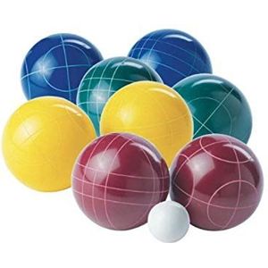 Franklin Sports Bocce Set - 8 Al-Weather jeu de boulesballen, 1 Pallino en Deluxe Draagtas - Strand, Achtertuin of Outdoor Party Game - Professionele Set, Assorti (50112)