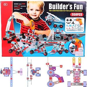 MalPlay Bouwspeelgoed voor kinderen, 550 stuks, bouwstenen, speelgoed, bouwblokkenset, bouwbouwstenen vanaf 6 jaar, doe-het-zelf creatief cadeau voor kinderen