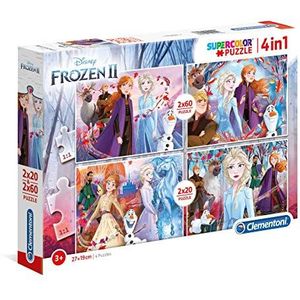 Clementoni Kinderpuzzels - Disney Frozen 2-4 in 1, Legpuzzel 2x20/2x60 Stukjes, 3-5 jaar - 21307