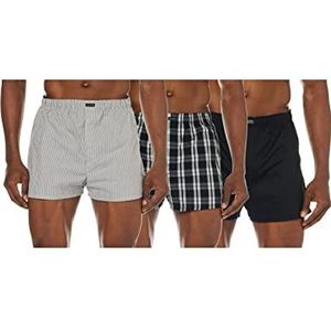 Calvin Klein 3-pack lange boxershorts voor heren, veelkleurig (blk/Morgan plaid/Montague Stripe), S