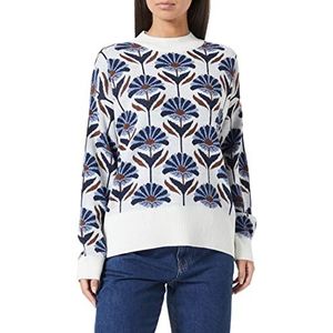 United Colors of Benetton Lupetto shirt M/L 103FE200L pullover, patroon toon wit en blauw 911, L dames