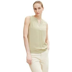 TOM TAILOR Dames Basic blousetop 1032330, 28725 - Light Moderate Olive, 34