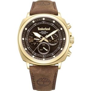 Timberland Heren analoog kwarts horloge met lederen armband TDWGF0042003, goud