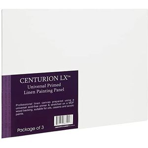 Centurion Universele acryl primer linnen panelen - All-Media acryl primer linnen paneel 3 pack voor oliën, acryl, water-mengbare oliën en meer! - 11x14 inch