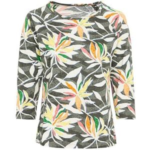 camel active Dames Jersey T-shirt met all-over print, Meerkleurig, XL