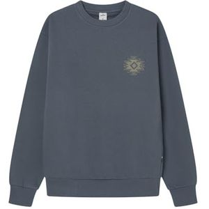 Springfield Nieuw structuurhemd met boomborduurwerk, blauw, maat S