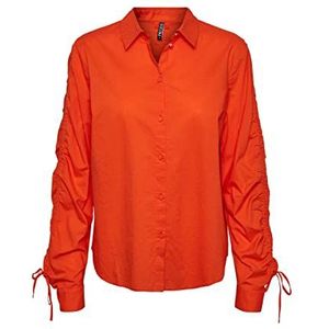 PCBRENNA LS Detail Shirt BC, rood/oranje, L