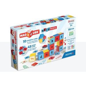 Geomag, Magicube Word Building Clips, Magnetische Spellen Geschikt Voor Kinderen Vanaf 3 Jaar, Set om Engels te Leren, 55-Delig Pakket