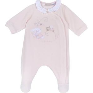 Chicco Chenille romper met voet voor meisjes 0-24, lichtroze, 12 maanden, Lichtroze, 12 Maanden