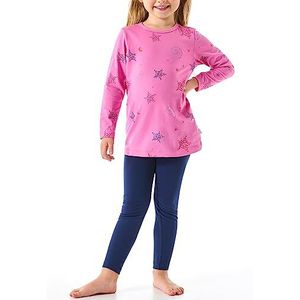 Schiesser Meisjespyjama nachthemd met leggings lang - 100% biologisch katoen - maat 92 tot 140, Roze_179952, 98 cm