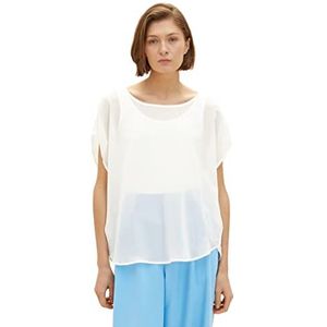 TOM TAILOR Dames 1037408 T-shirt, 10315-Whisper White, XXL, 10315 - Whisper White, XXL
