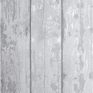Arthouse Metallic Washed Wood Grey/Silver 908501 behang