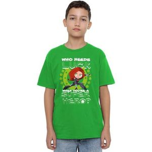 mandarin creative ltd Black Widow St Patrick's Day Lucky Super Hero Unisex Kids T-shirt, Kelly Green, 3-4 jaar, Kelly Groen, 3-4 jaar