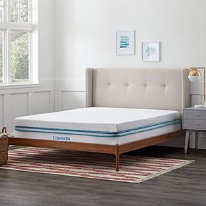Linenspa Matrastopper van 10 cm met gel doordrenkt traagschuim met hoes met ritssluiting - matrastopper kingsize (150 x 200 cm), wit