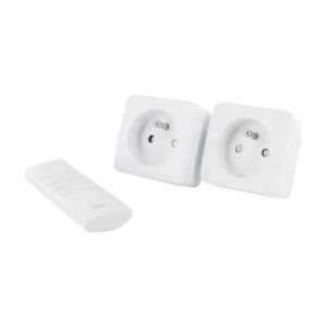 Kit met 2 minischakelstopcontacten en afstandsbediening