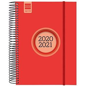 Finocam - Schoolagenda 2020-2021 E10, 155 x 212, 1 dag, espir label, rood, katalaans