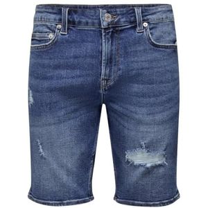 Only & Sons Herenshorts, medium blauw denim, XL