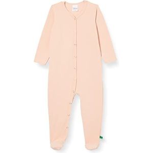 Fred's World by Green Cotton Alfa bodysuit met voetjes en peutermouwen voor babymeisjes, Rose Cream, 56 cm