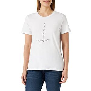 KAFFE Dames T-shirt oversize print, Optisch Wit, XS