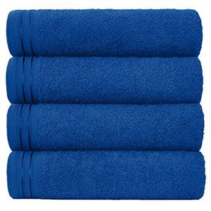 Grote handdoeken badlaken - zeer absorberend Egyptisch katoenen handdoekenset - 4 stuks, extra zachte grote badhanddoek Royal Blue-sneldrogende badlakens - 450 GSM wasbare handdoeken, 75 x 135 cm