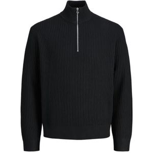 Jack & Jones - JCOGRID - Trui - Zwart - Halve Rits