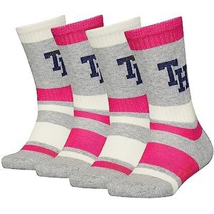 Tommy Hilfiger Uniseks kinderen Ribbed Sporty Socks, roze combo, 35/38 EU