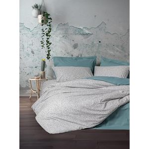 Nuit Des Rêves Ranforce Single XXL Quilt Coverset, mint, 155 x 220 cm, 100% katoen, pigmentprint, machinewasbaar, knoopsluiting, zacht en stijlvol beddengoed