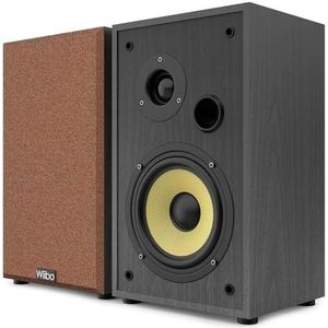 WIIBO | String 15 V2 Black HiFi-rekluidsprekers - Voor een geluid met aanwezigheid, diepte en nuance - 100 W luidsprekerpaar - Afmetingen: 22,5 x 18,5 x 30 cm