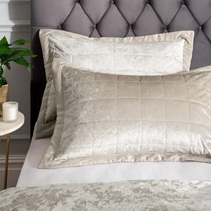 Catherine Lansfield – 2 kussens van imitatie-kreukelfluweel – polyester, polyester, naturel, 29 x 8 x 29 cm