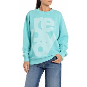 Replay Oversized sweatshirt voor dames, 337 Amalfi Green, L