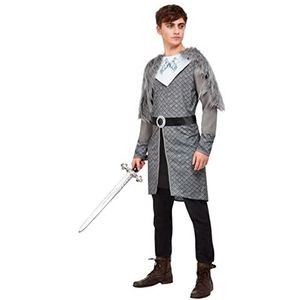 Winter Warrior King Costume, Grey, Tunic & Capelet, (XL)
