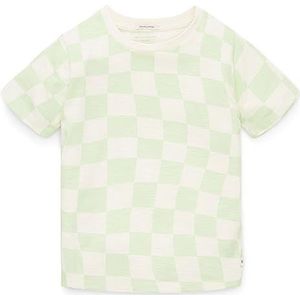 TOM TAILOR Jongens T-shirt 1035084, 31409 - Lime Green Checkerboard Aop, 116-122