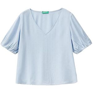 United Colors of Benetton Blusa 5M8FDQ05D hemd, Celeste 3L3, XS dames, Lichtblauw 3l3, XS