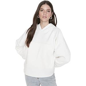 Trendyol Sweatshirt - Bruin - Oversize, Ecru, S
